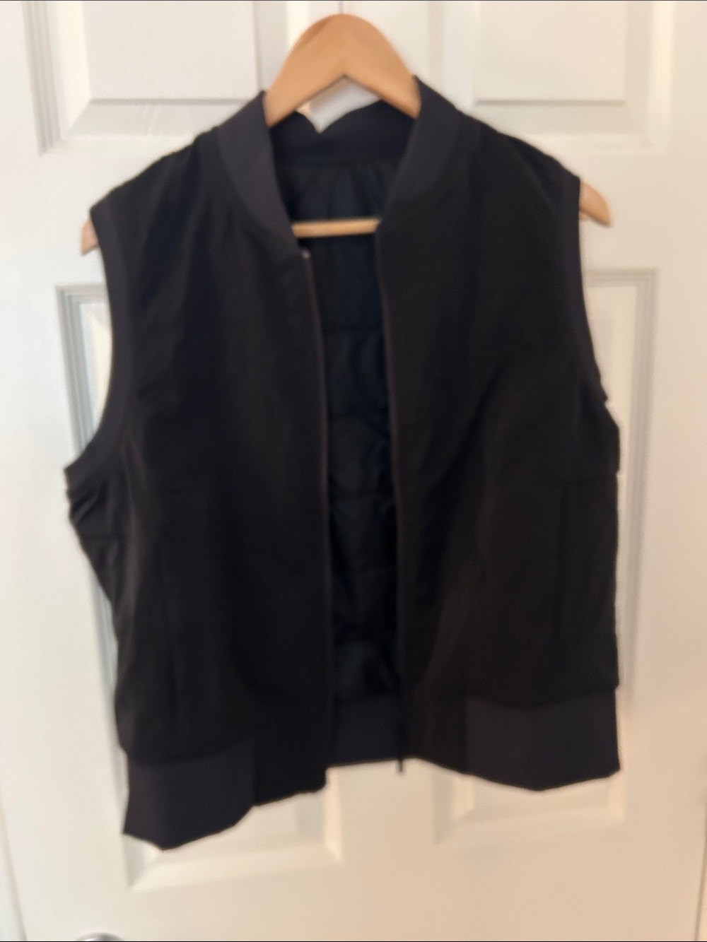 lululemon athletica Reversible Black Sleeveless Bomber-Style Vest